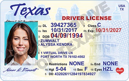 what does texas store in barcode on drivers license