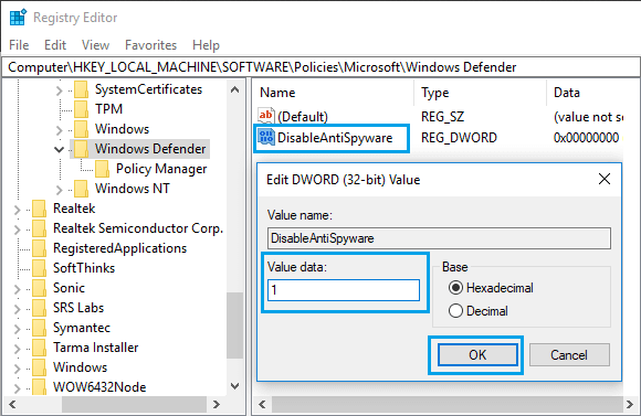 Disable activate windows message regedit